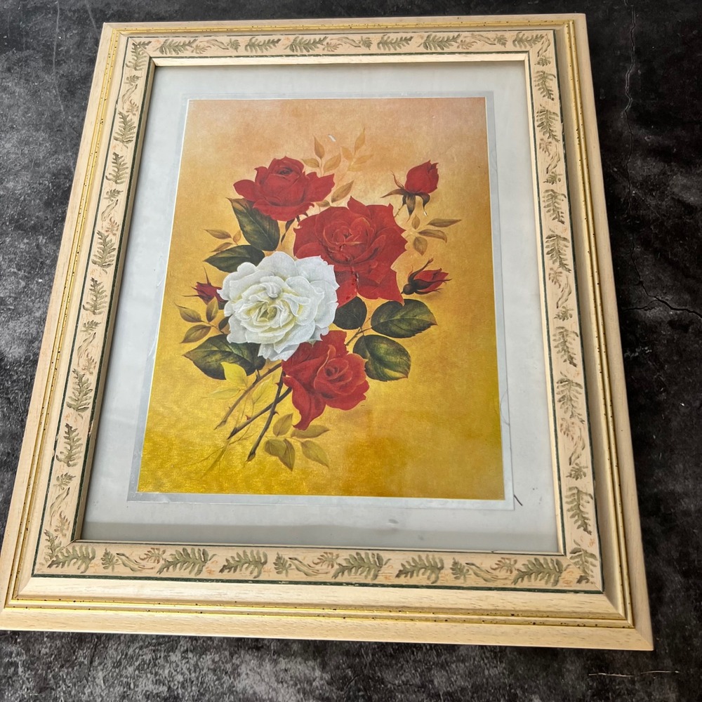 Vintage Dufex Holographic Roses Foil Print | *SEE NOTE | Cottage